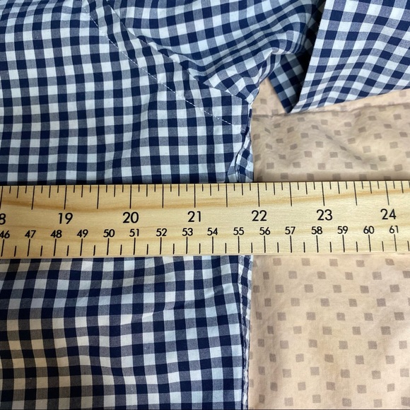 Untuckit Button-Down Blue & White Gingham Check Shirt Men’s Size Large - Picture 7 of 9